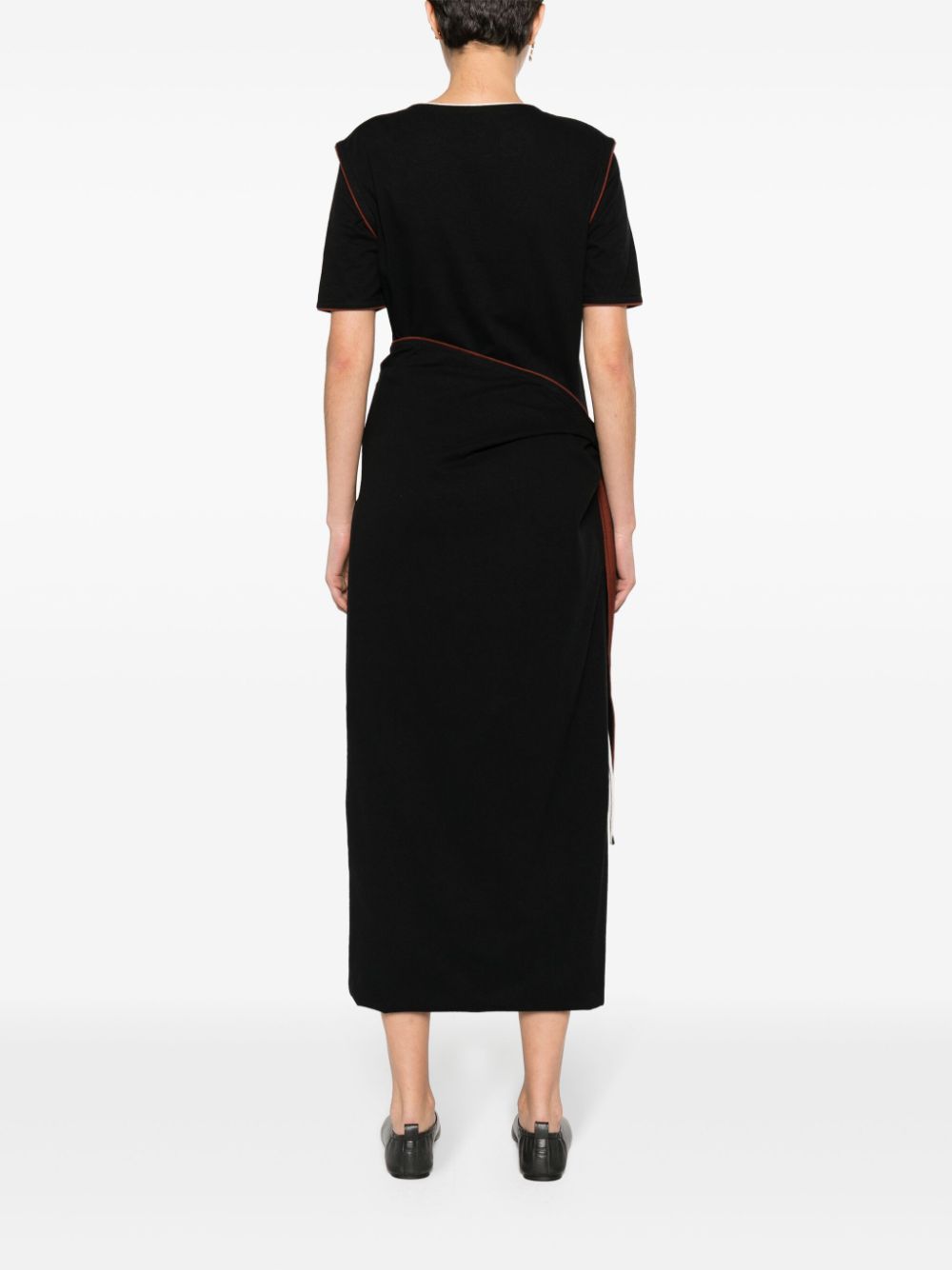 Shop Lemaire Wraparound-style T-shirt Dress In Black