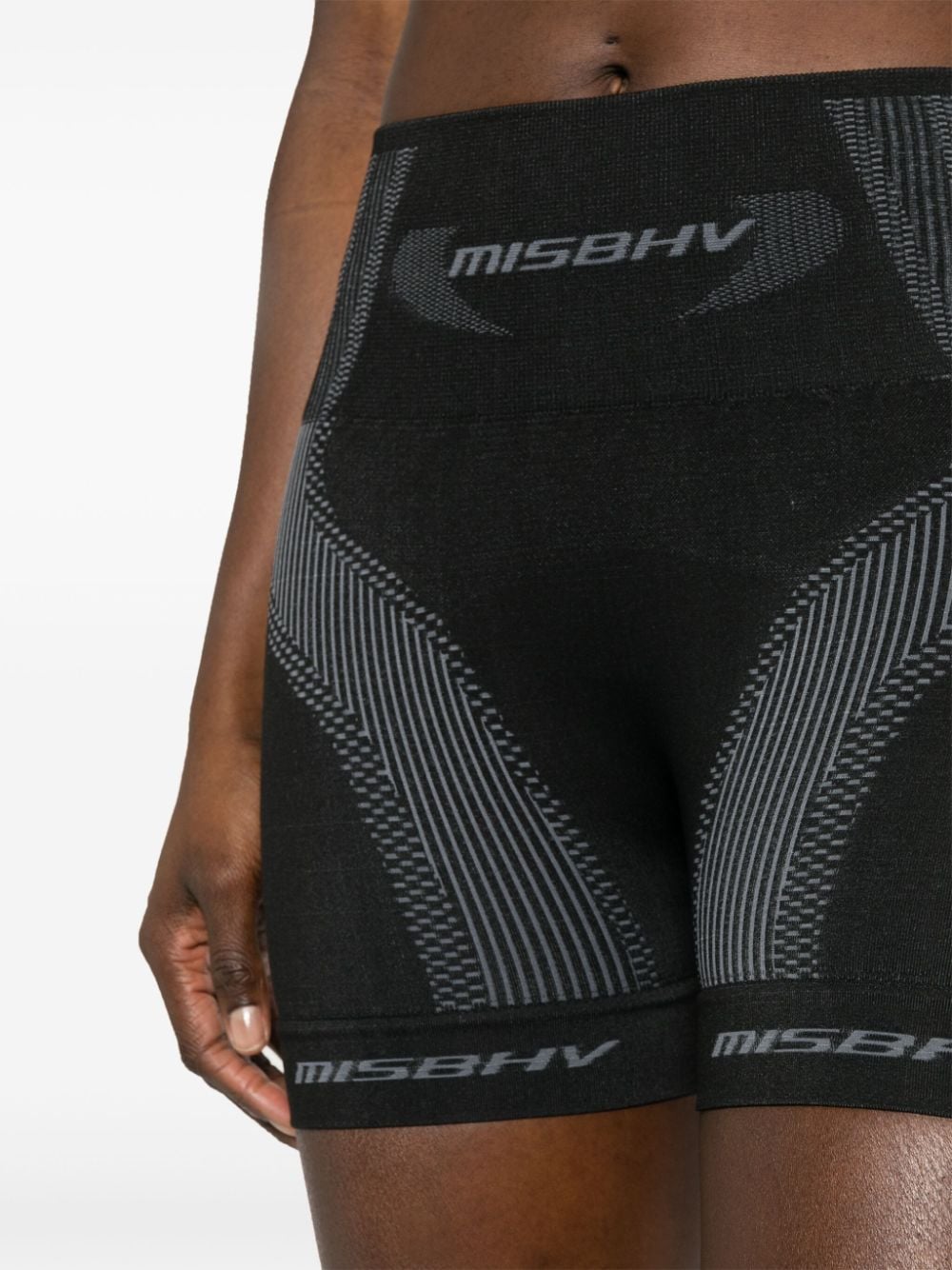 Shop Misbhv Jacquard-logo Cycling Shorts In 黑色