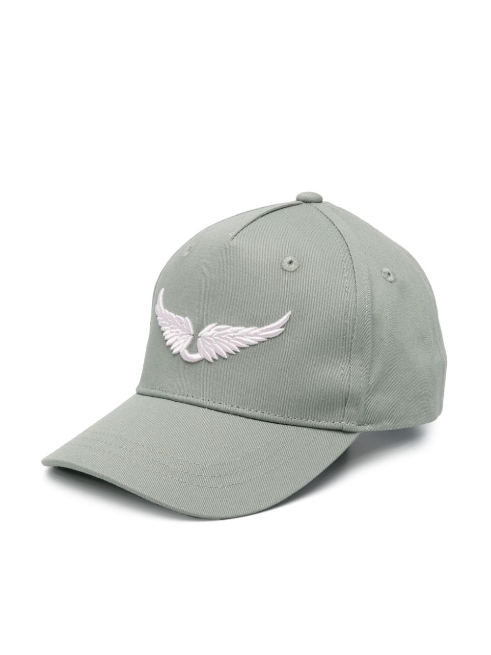 Zadig & Voltaire Kids' Embroidered Cotton Baseball Hat In Military Green