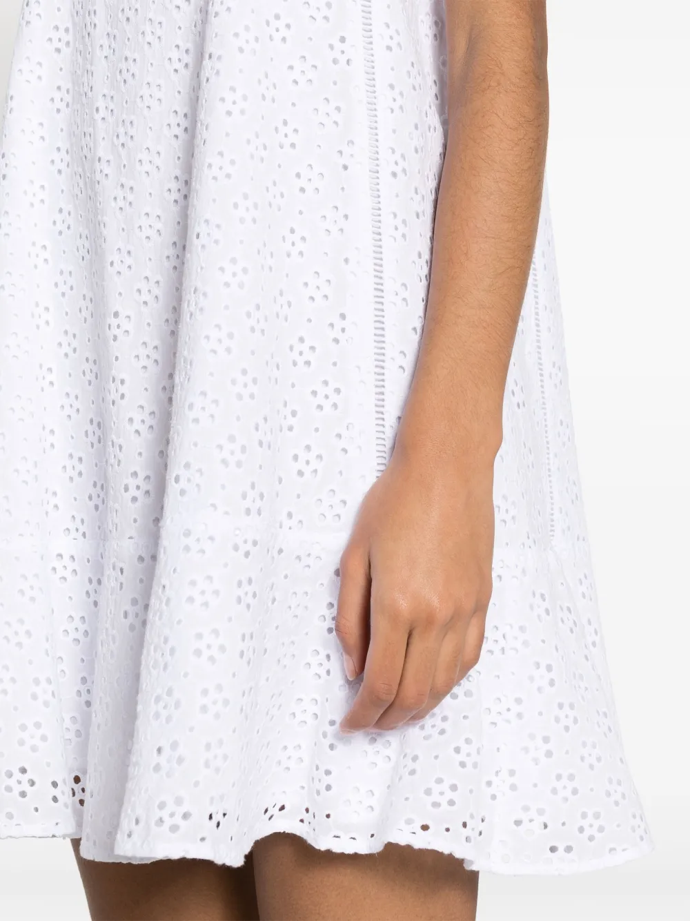 broderie-anglaise sleeveless minidress