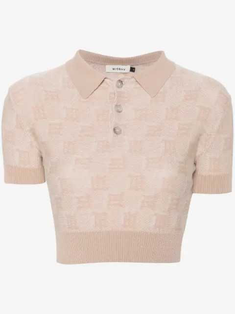 MISBHV monogram-jacquard cropped polo shirt
