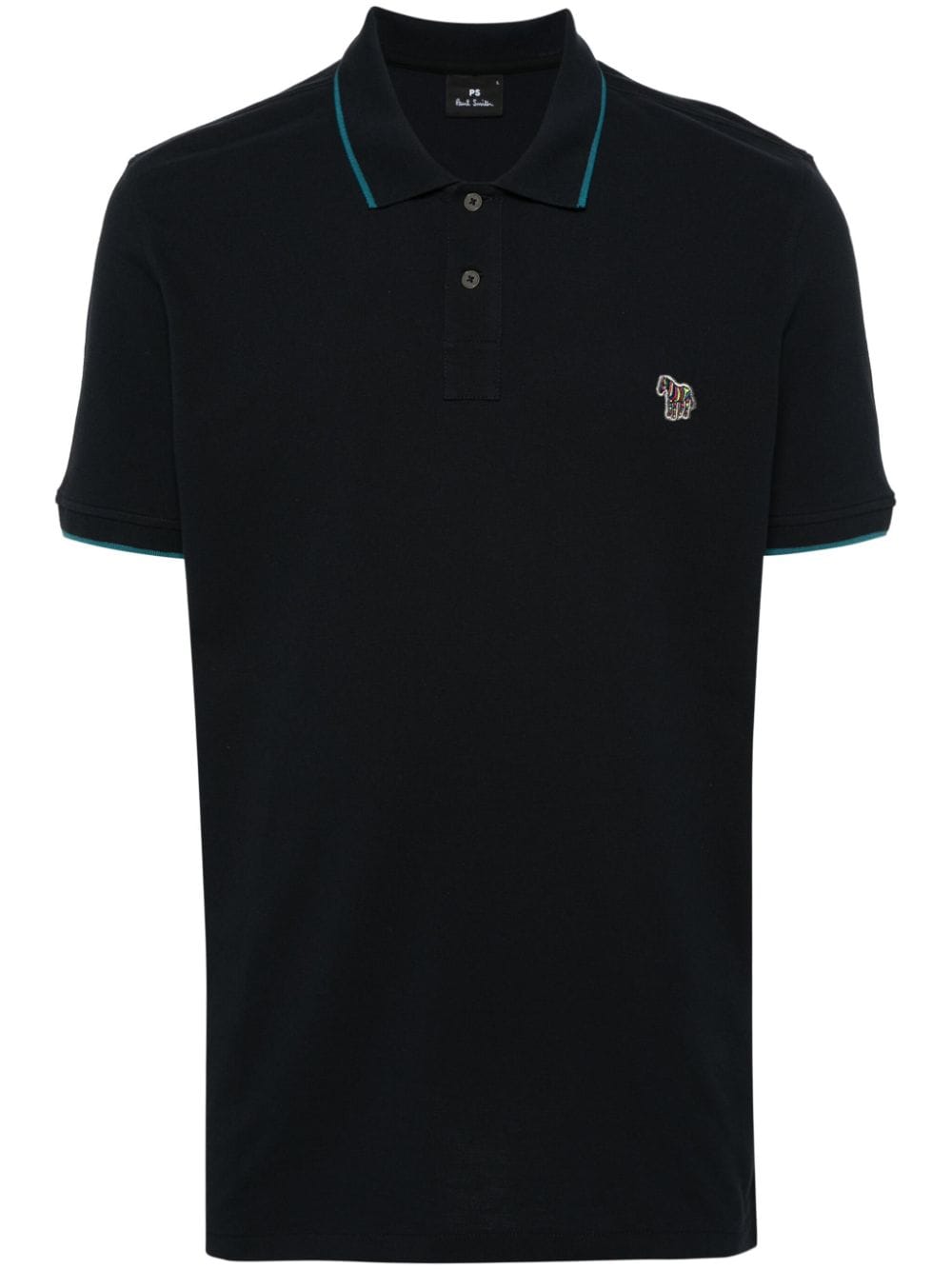 Ps By Paul Smith Logo-embroidered Cotton Polo Shirt In Black