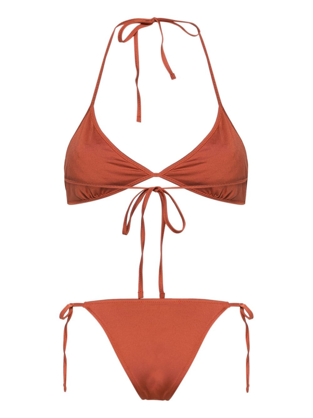 Shop Paramidonna Livia Crystal-embellished Bikini Set In Brown