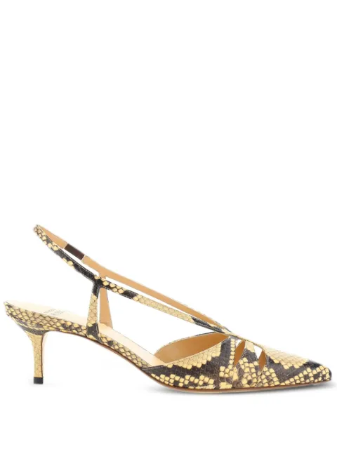 Francesco Russo zapatillas con tira trasera y estampado de piel de serpiente