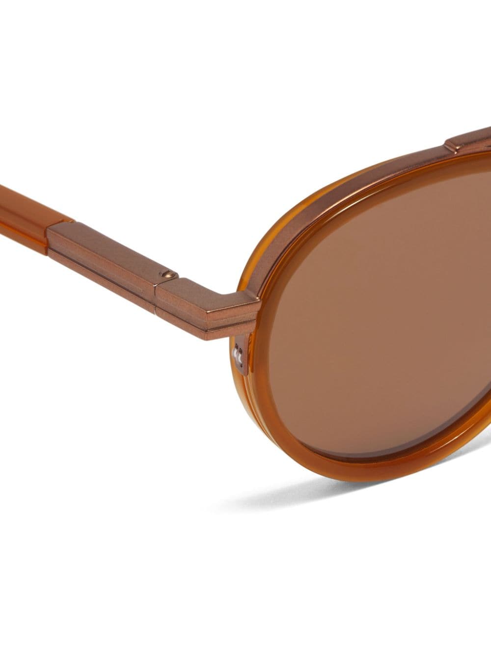 Shop Zegna Orizzonte Ii Round-frame Sunglasses In Braun
