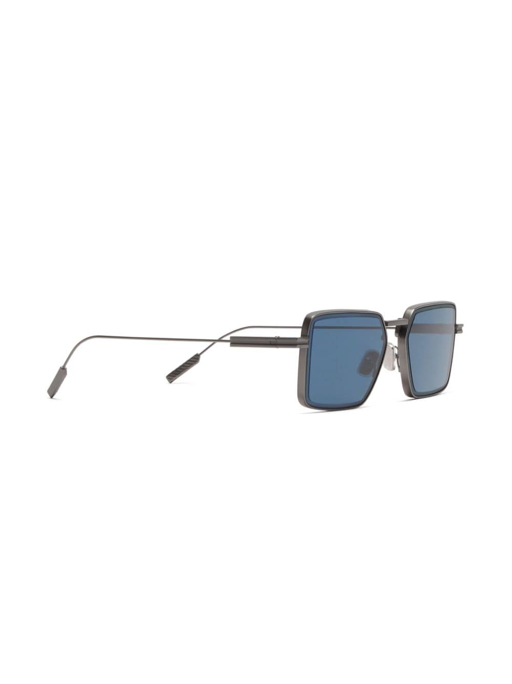 Shop Zegna Square-frame Tinted Sunglasses In Grey