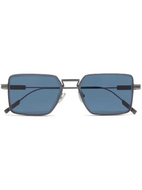 Zegna lentes de sol con armazón cuadrada y micas oscuras