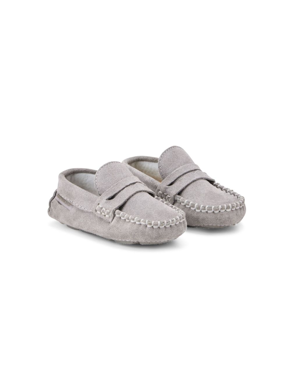 Babywalker Babies' Suede Loafers In Grey