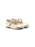 BabyWalker crystal-embellished metallic ballerina shoes - Gold