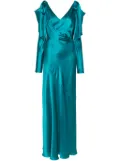 Alberta Ferretti V-neck satin maxi dress - Green