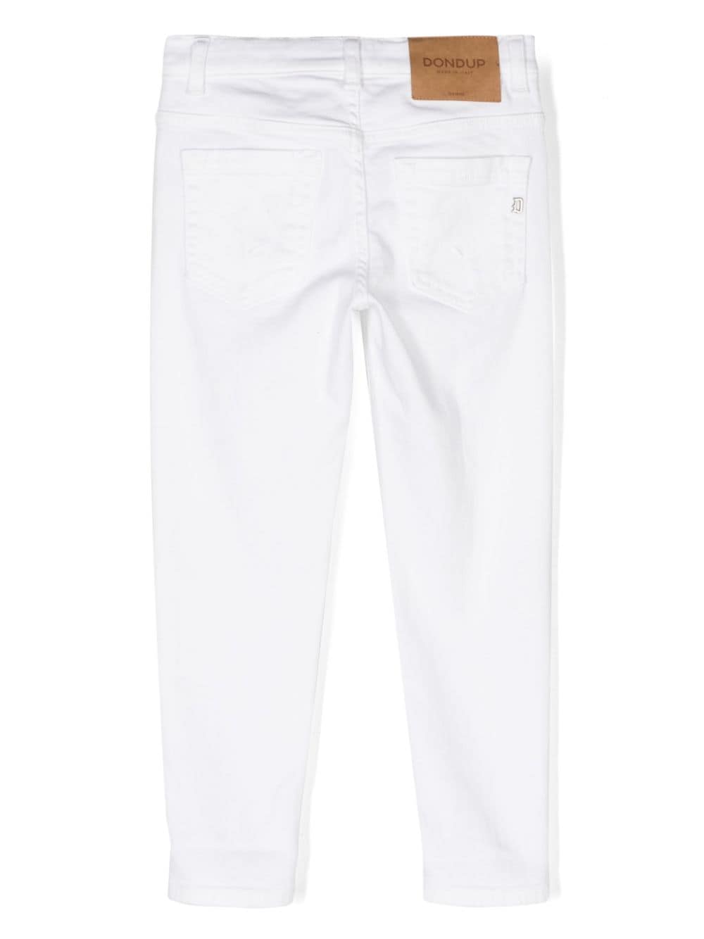 DONDUP KIDS Jeans met toelopende pijpen van katoenblend - Wit