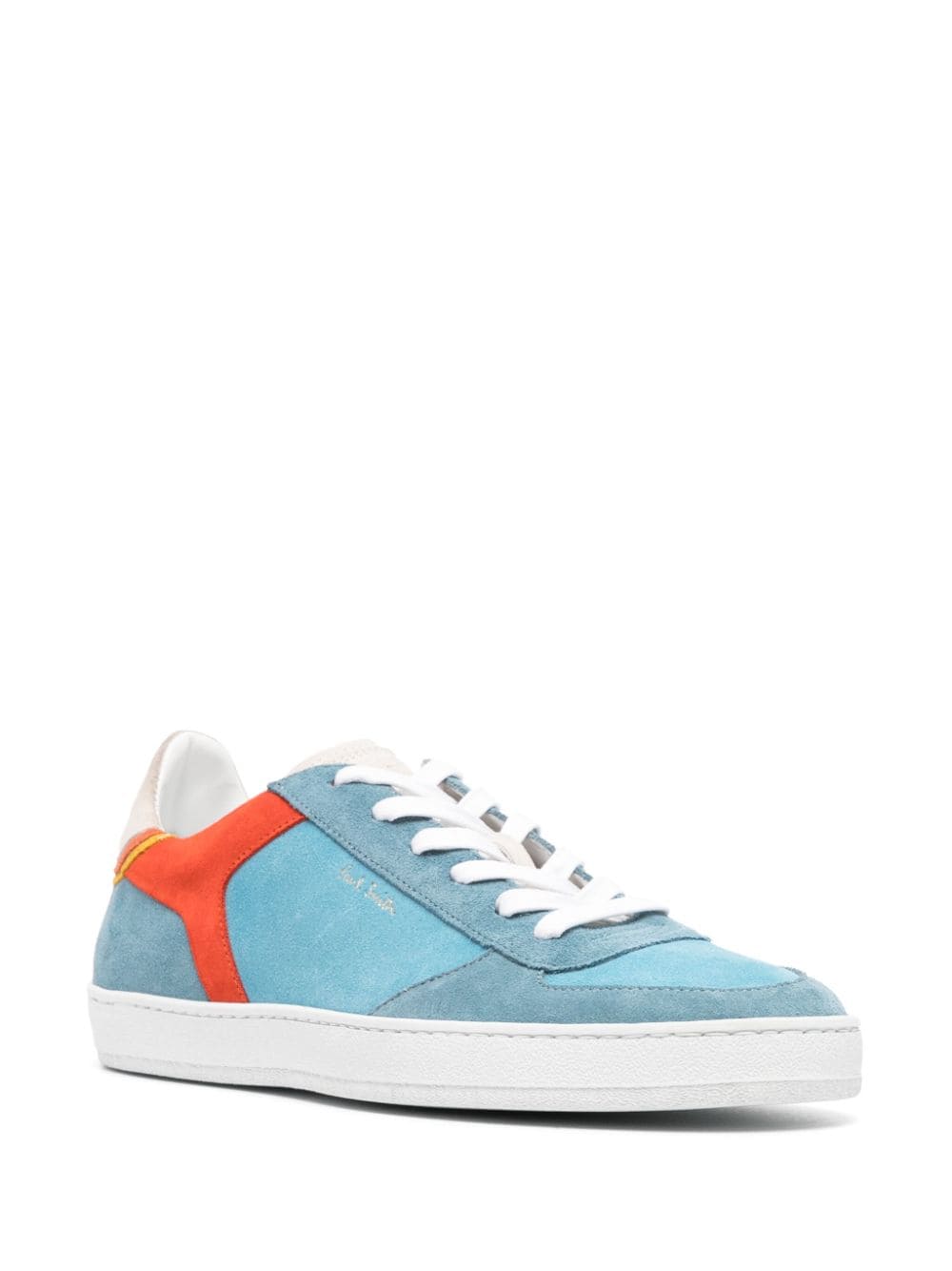 Shop Paul Smith Logo-print Suede Lace-up Sneakers In Blue