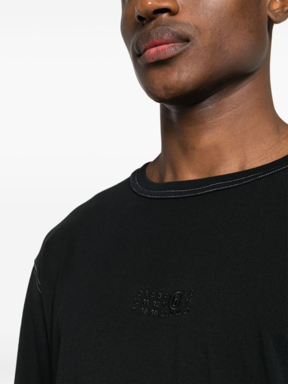 Shop Mm6 Maison Margiela Layered-design Cotton T-shirt In Black