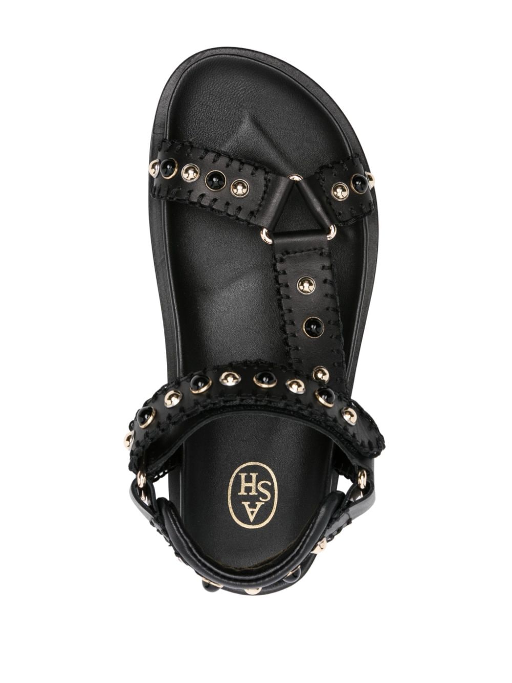 Shop Ash Utopia Studded Leather Sandals In Black
