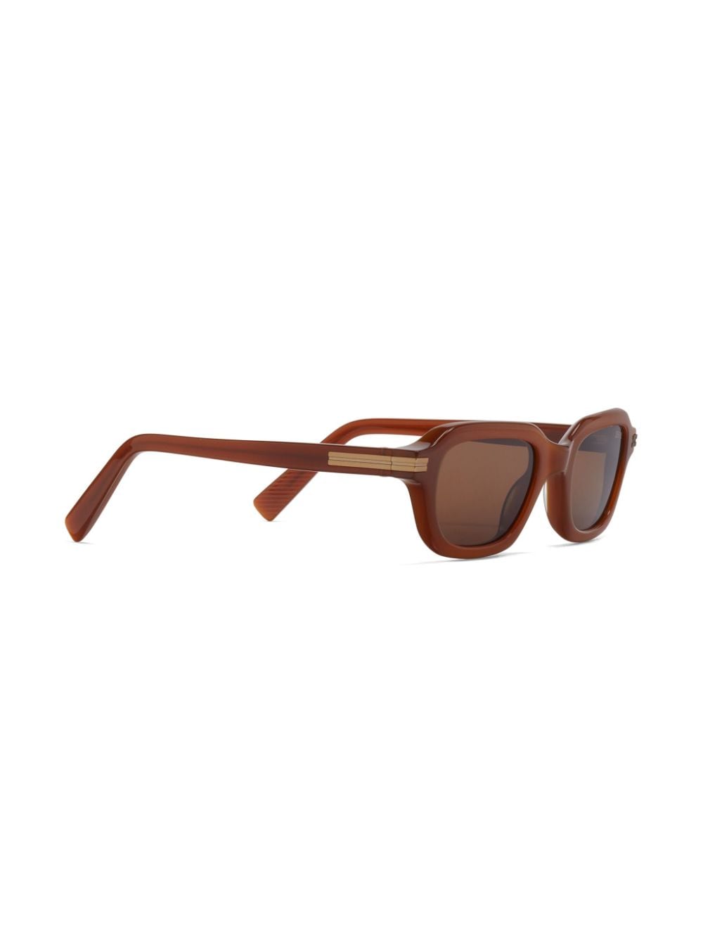 Shop Zegna Square-frame Tinted Sunglasses In 褐色
