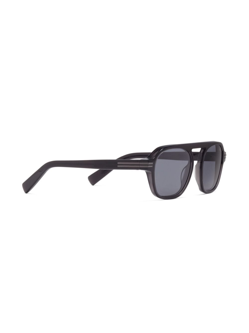 Shop Zegna Aurora Ii Pilot-frame Sunglasses In 灰色