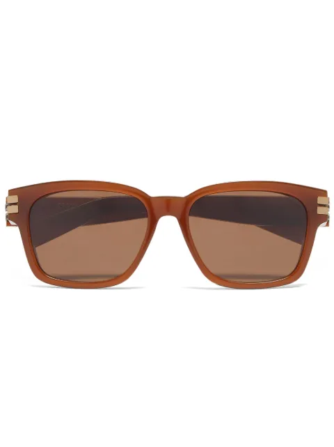Zegna lentes de sol con armazón cuadrada y micas oscuras