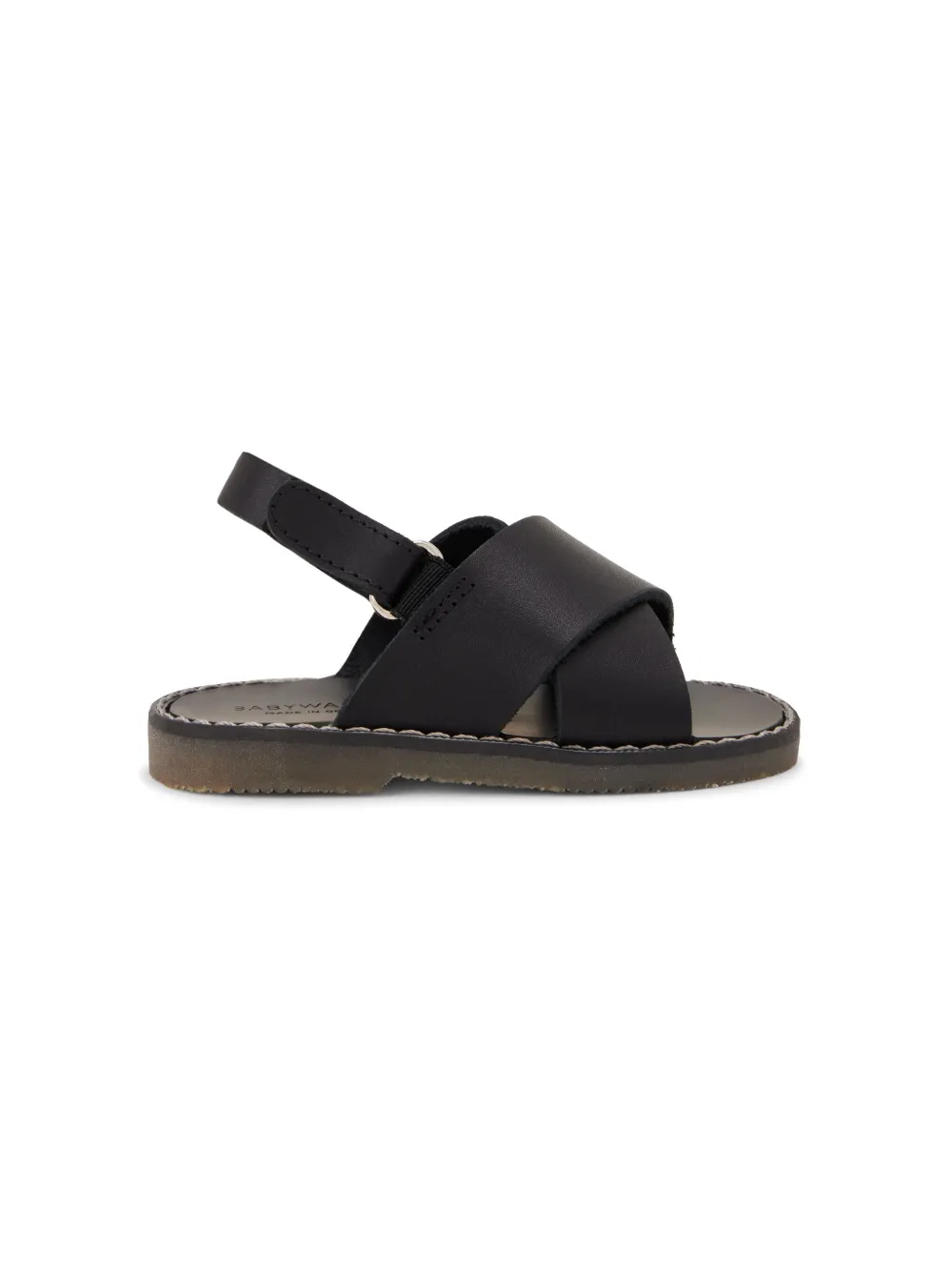 BabyWalker leather touch-strap sandals - Zwart