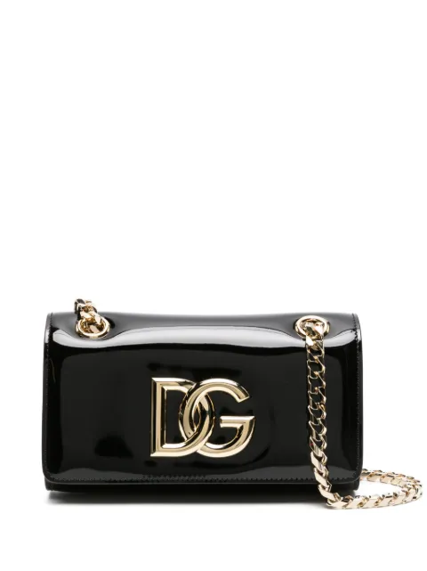 Dolce & Gabbana شنطة كتف جلد لامع 3.5
