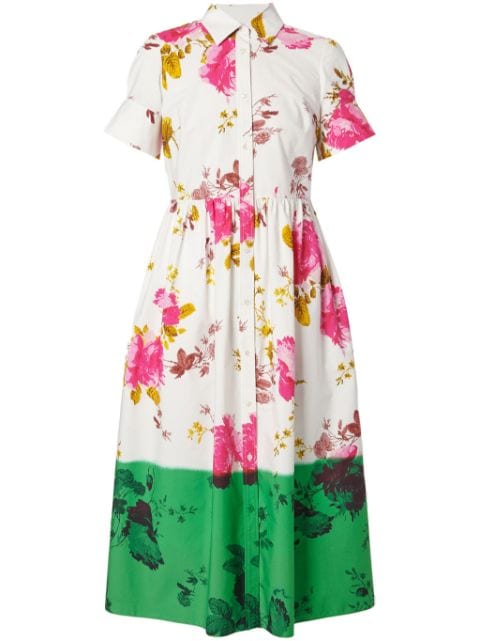 ERDEM Blumenprint-Hemdkleid mit abgerundetem Saum