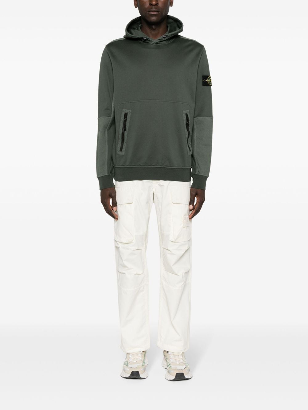 Stone Island Compass-badge cotton hoodie - Groen