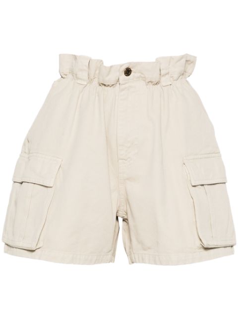 Miu Miu logo-embroidered cotton shorts Women