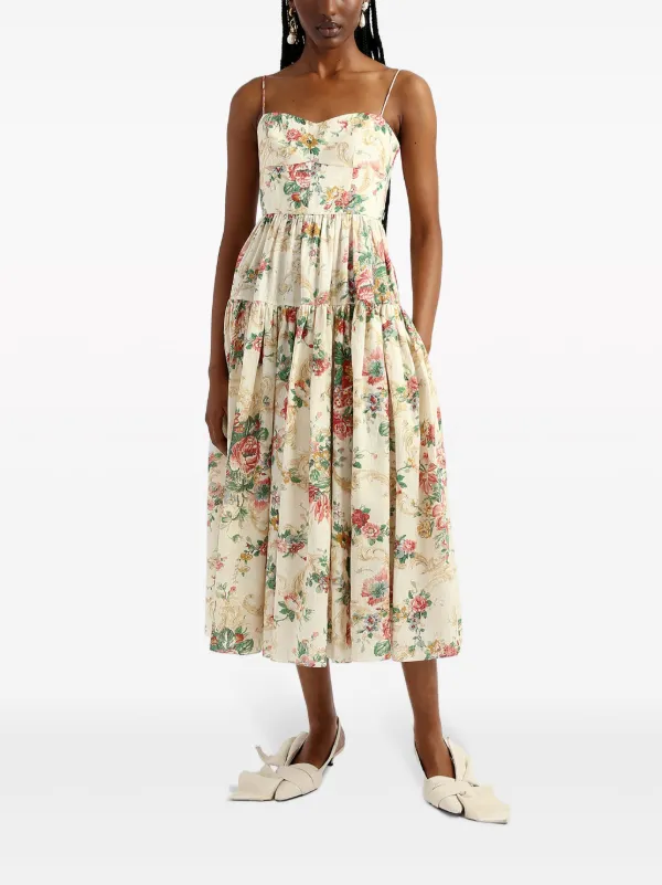 knee length dresses for ladies Printed Linen Dress main image 1