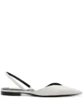 Victoria Beckham V Cut leather ballerina shoes - White