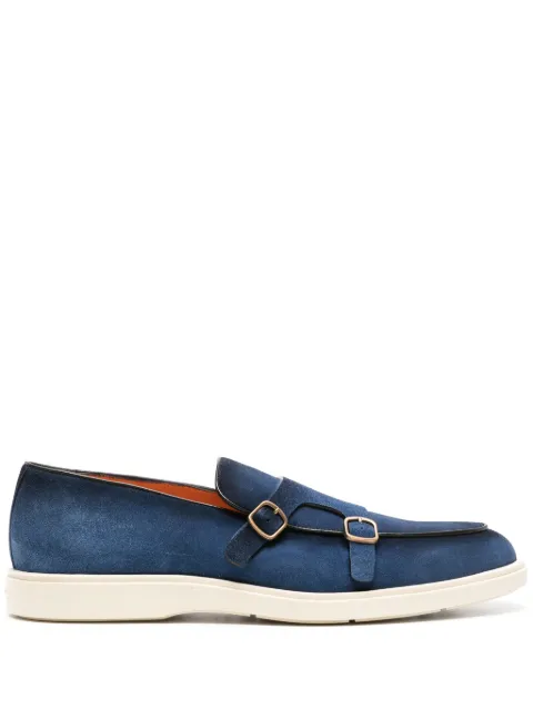 Santoni mocasines de gamuza con doble hebilla