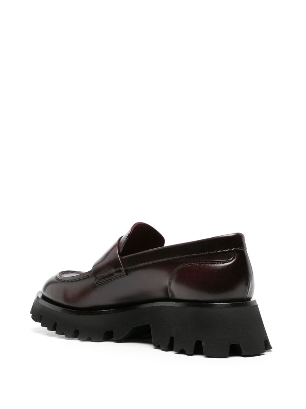 Shop Santoni Alfie Penny-slot Leather Loafers In Red