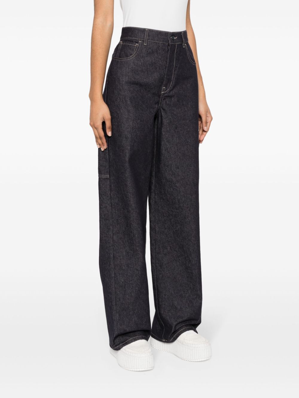 Shop Max Mara Centro Wide-leg Jeans In Blue