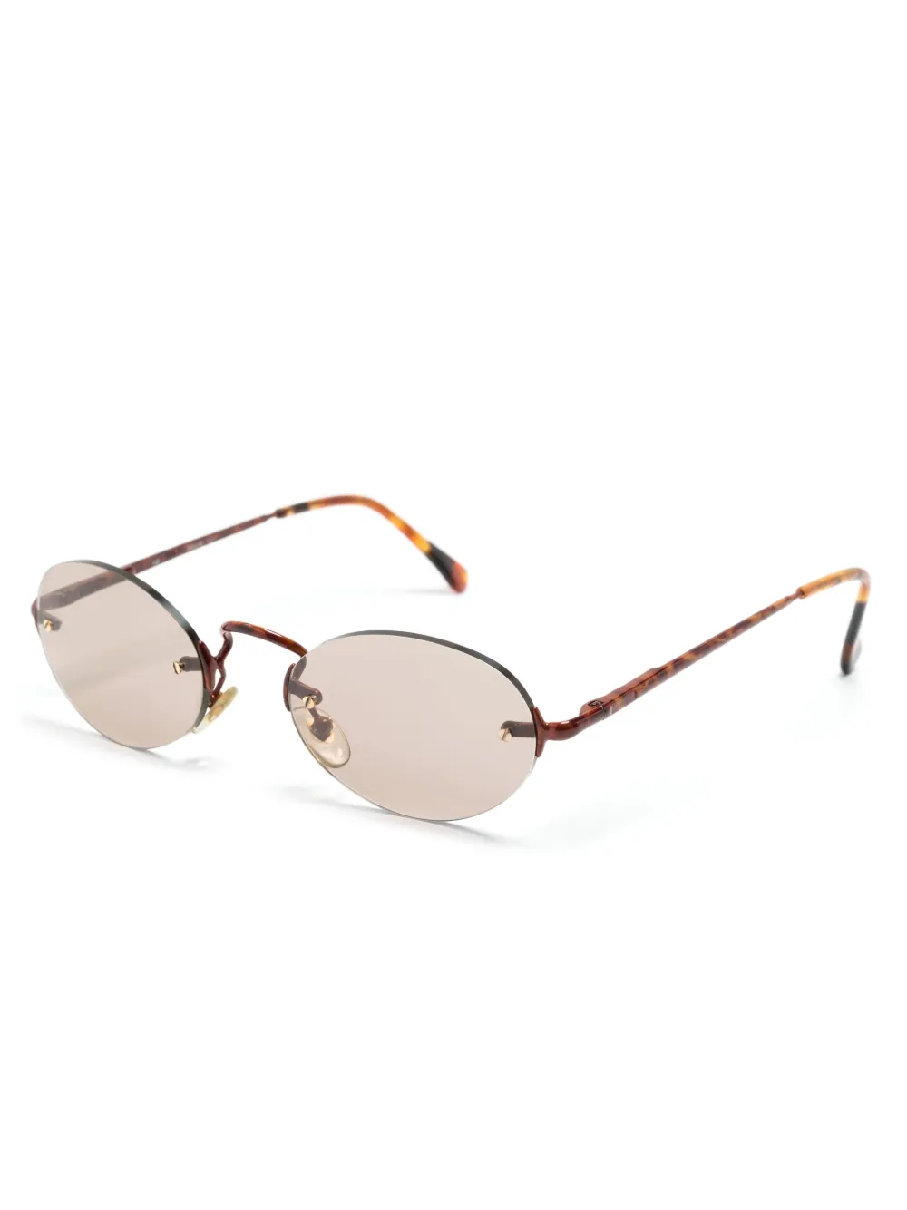 Gucci Pre-Owned Zonnebril met ovaal montuur - Bruin