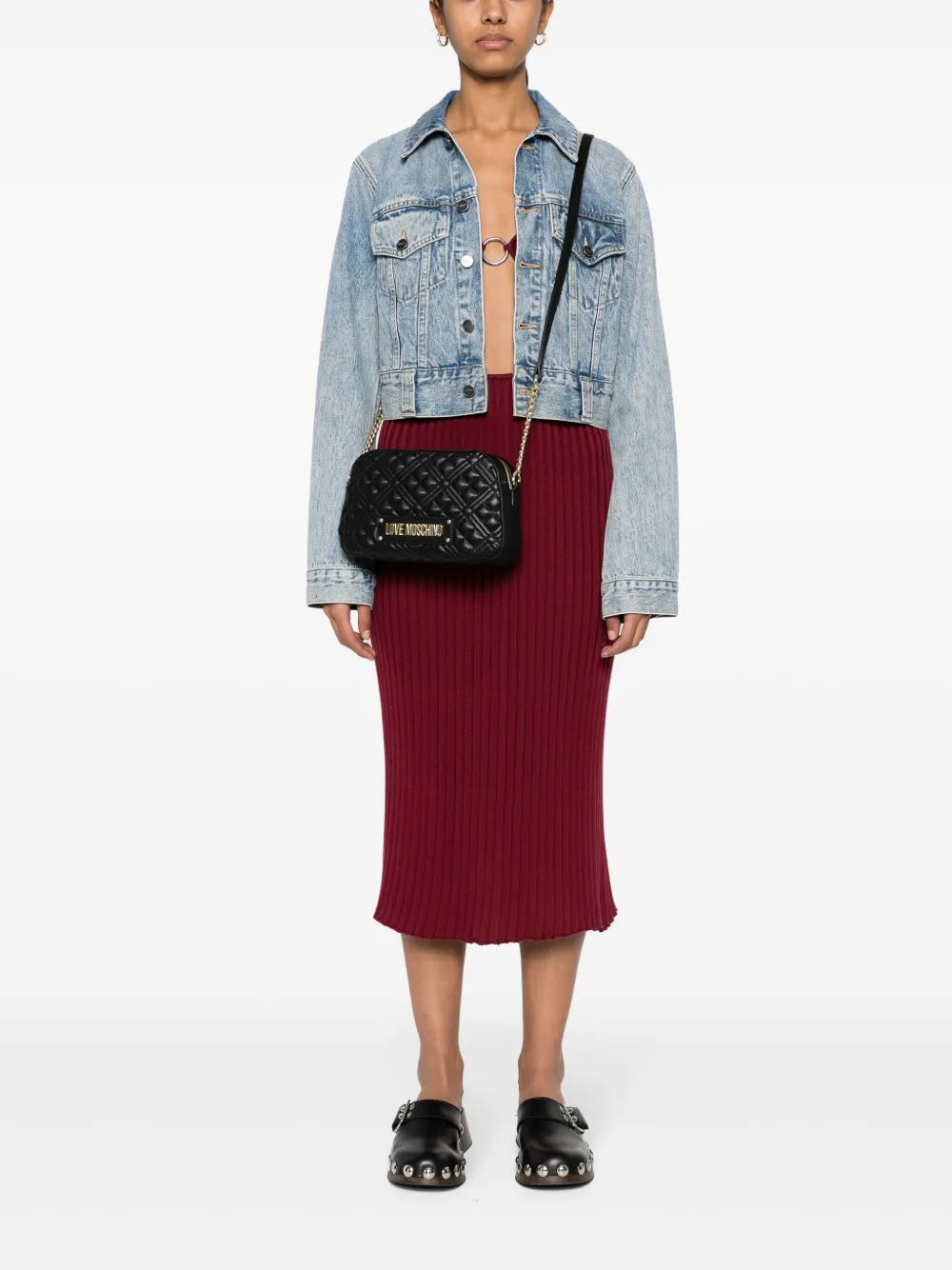 Love Moschino quilted cross body bag - Zwart