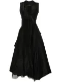 Marc Le Bihan raw-cut layered maxi dress - Black