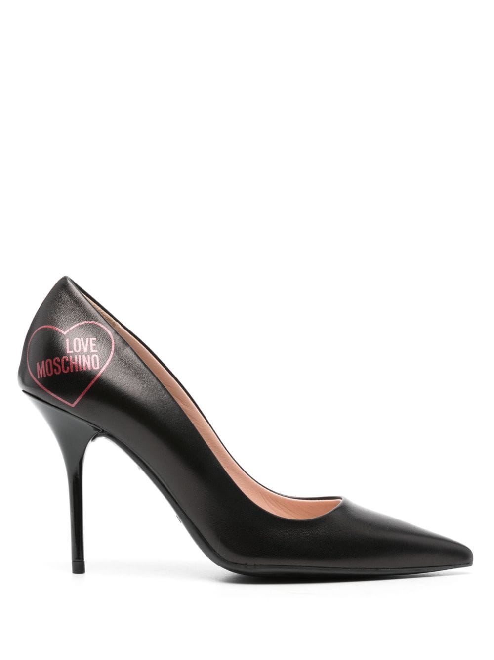 Love Moschino 100mm Leather Pumps In Black