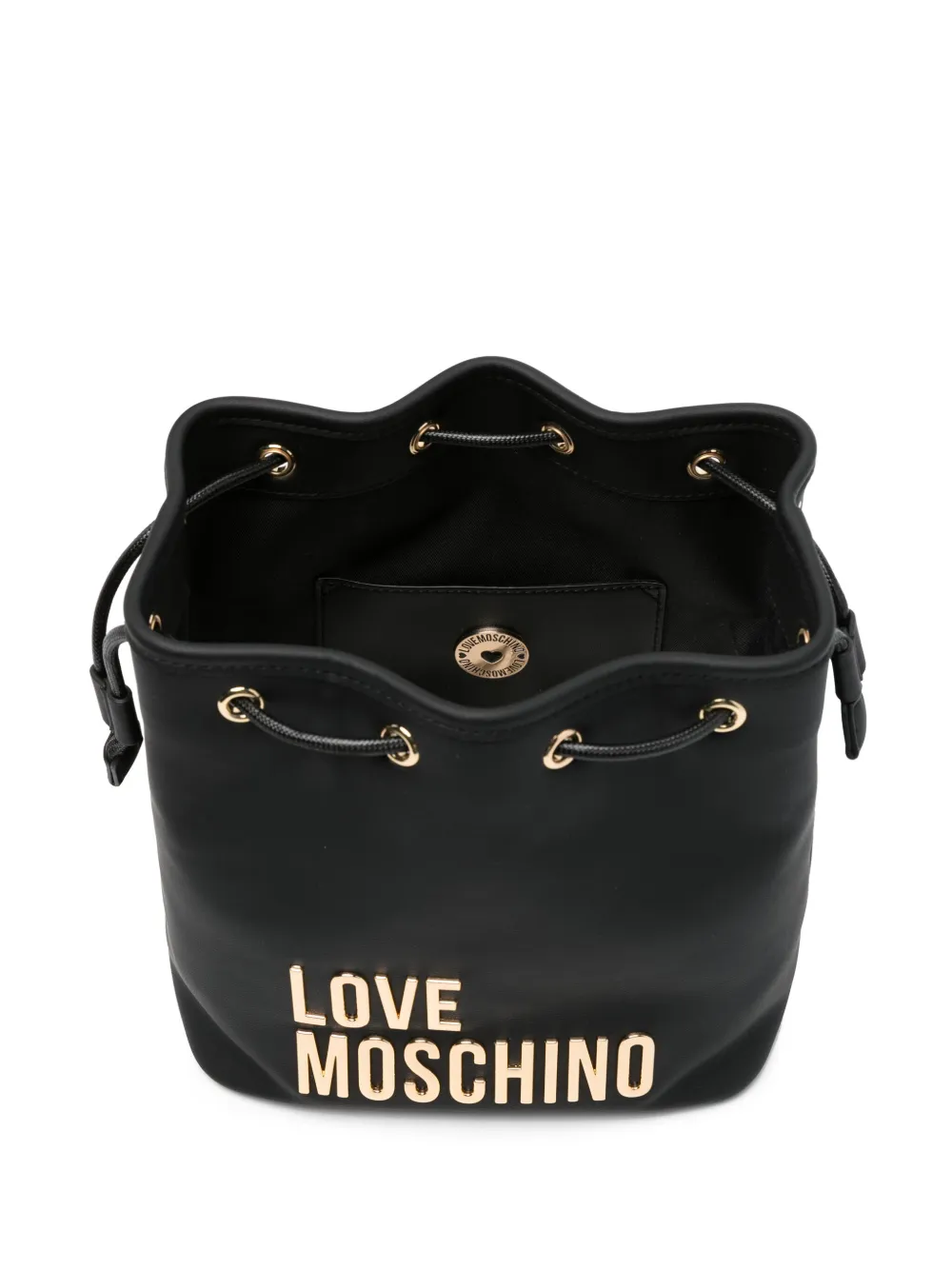 Shop Love Moschino Logo-lettering Bucket Bag In Black