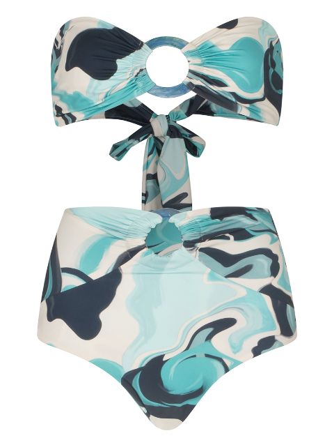 Silvia Tcherassi Garlenda marble-print bikini