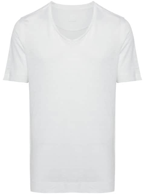 120% Lino T-shirt con scollo a V