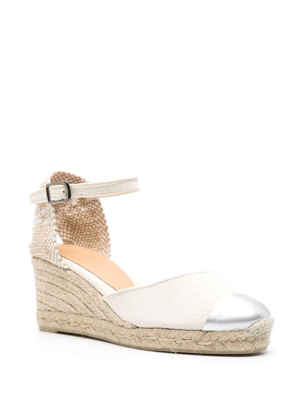 Castañer Caya 70mm glitter-detail espadrilles - Beige