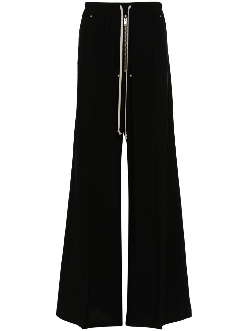 Shop Rick Owens Crepe Flared Trousers In Black
