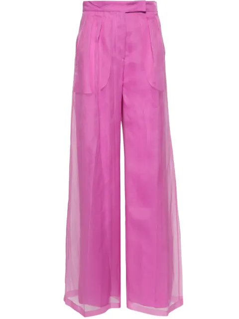 Max Mara silk sheer straight trousers