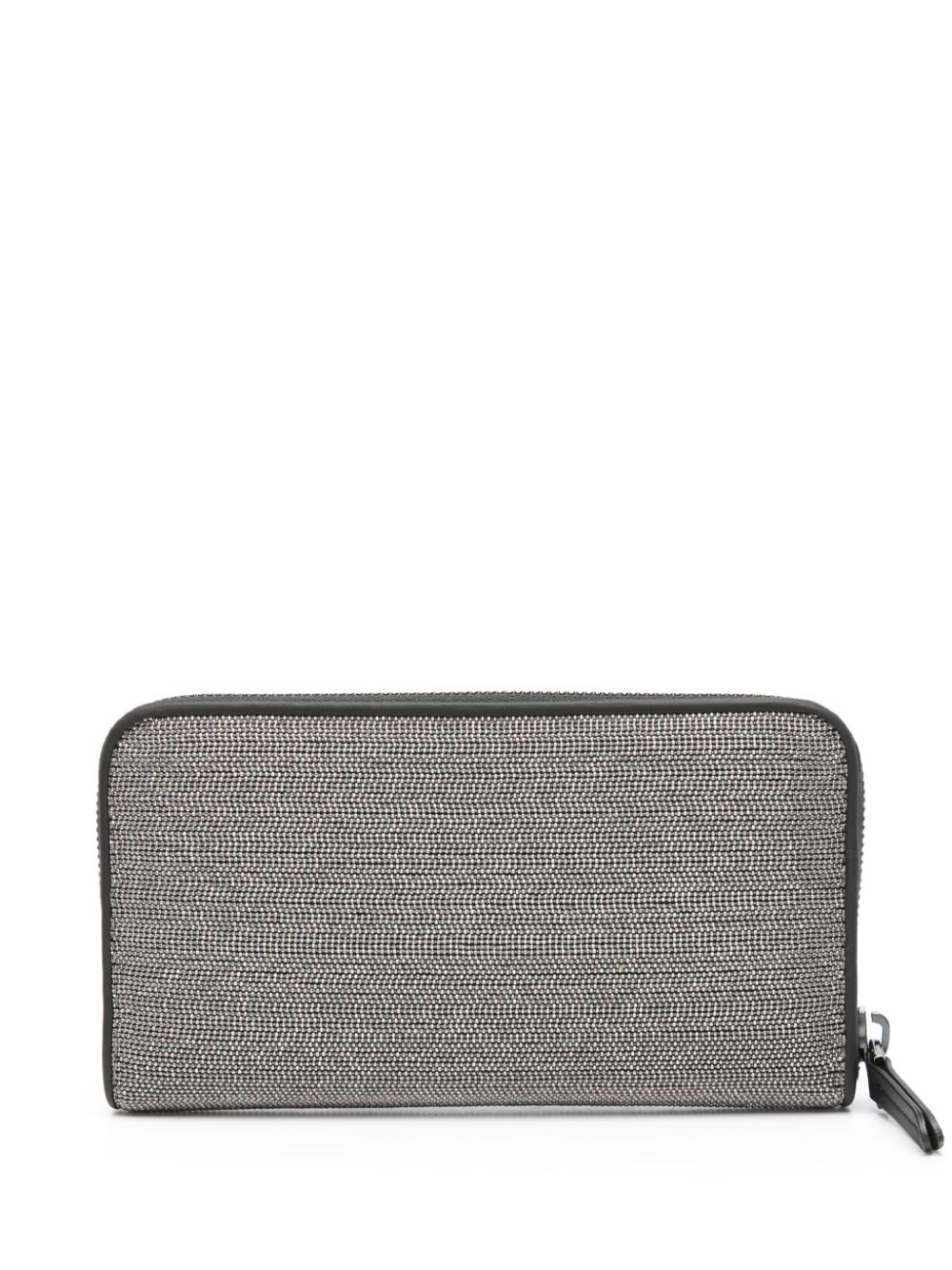 Shop Brunello Cucinelli Monili-chain Leather Wallet In Grey