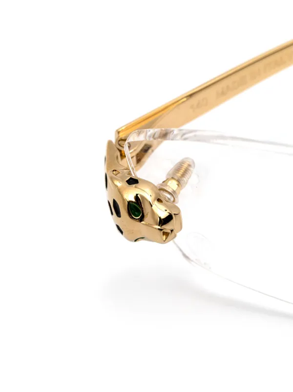 Cartier Eyewear rectangle frame Rimless Glasses Gold FARFETCH ZA