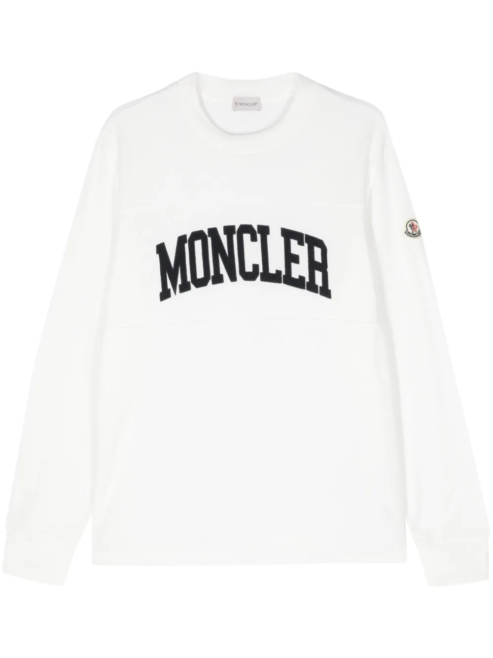 Moncler Sweater met geborduurd logo Wit