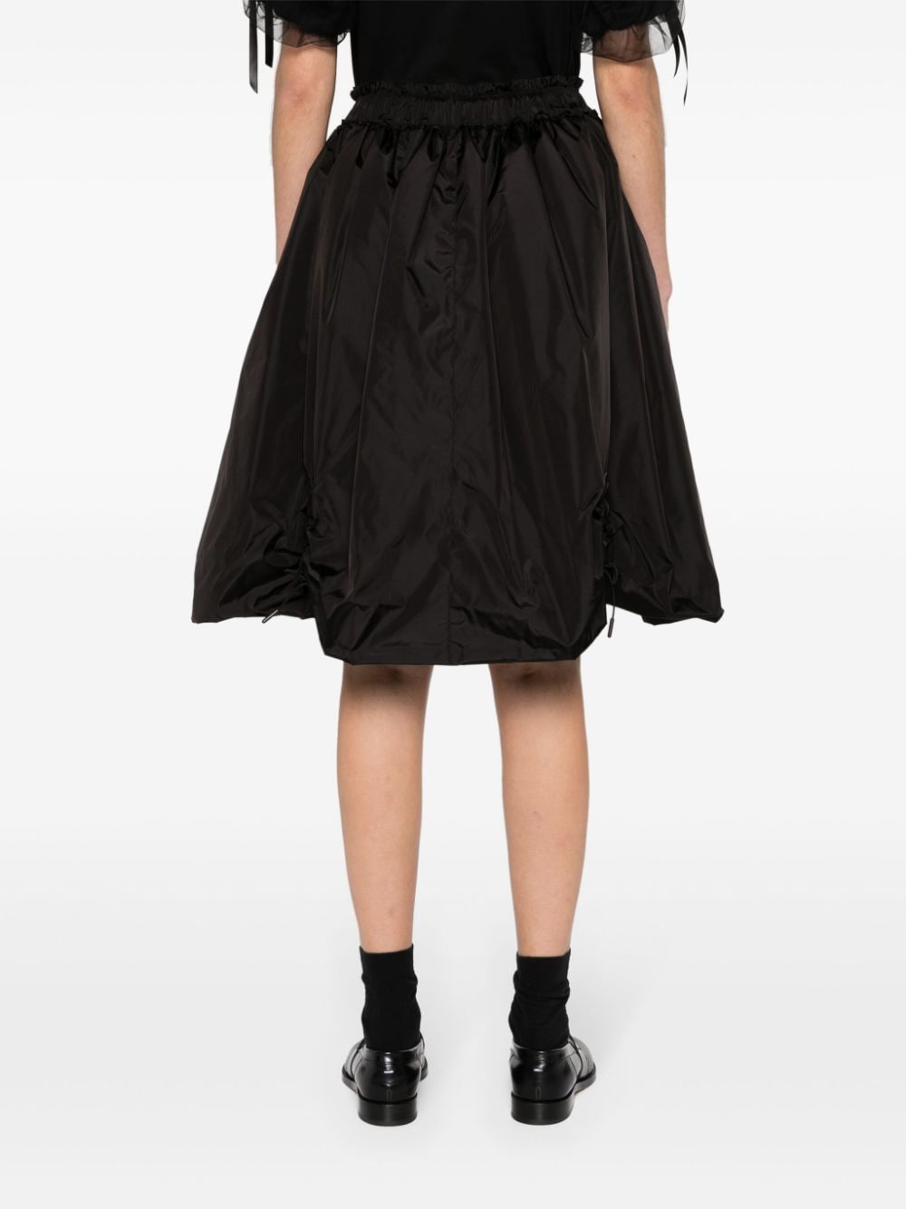 Shop Simone Rocha Ruched Puffball Shell Skirt In Black