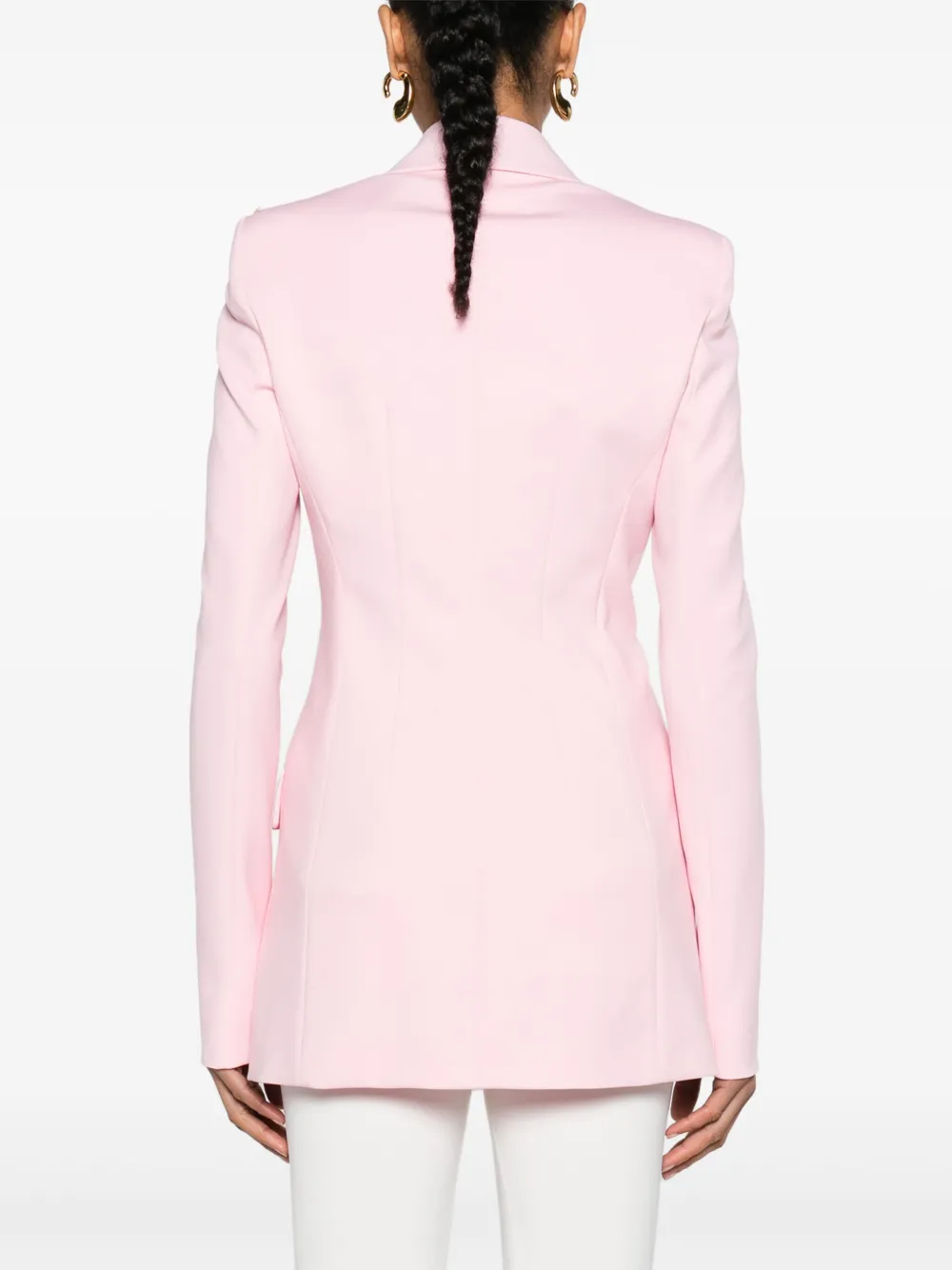 Sportmax Blazer met dubbele rij knopen en puntige revers Roze