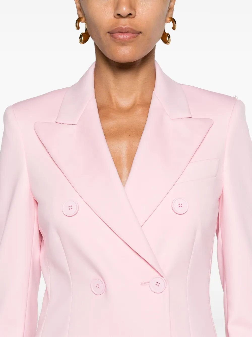 Shop Sportmax Peak-lapels Double-breasted Blazer In Pink