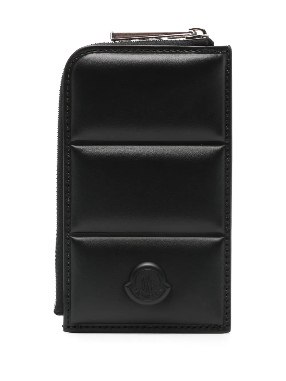 Moncler Quilted Leather Cardholder In Black