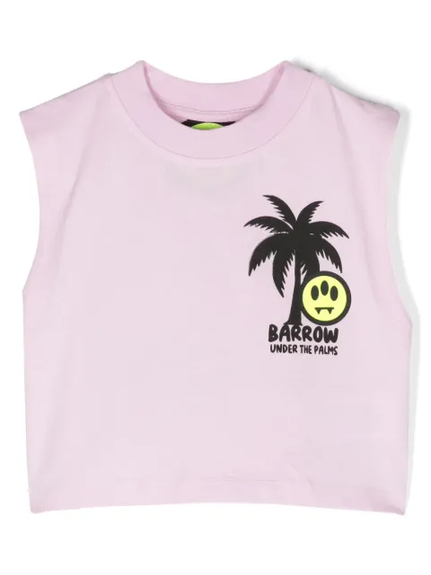 Barrow kids logo-print cropped tank top