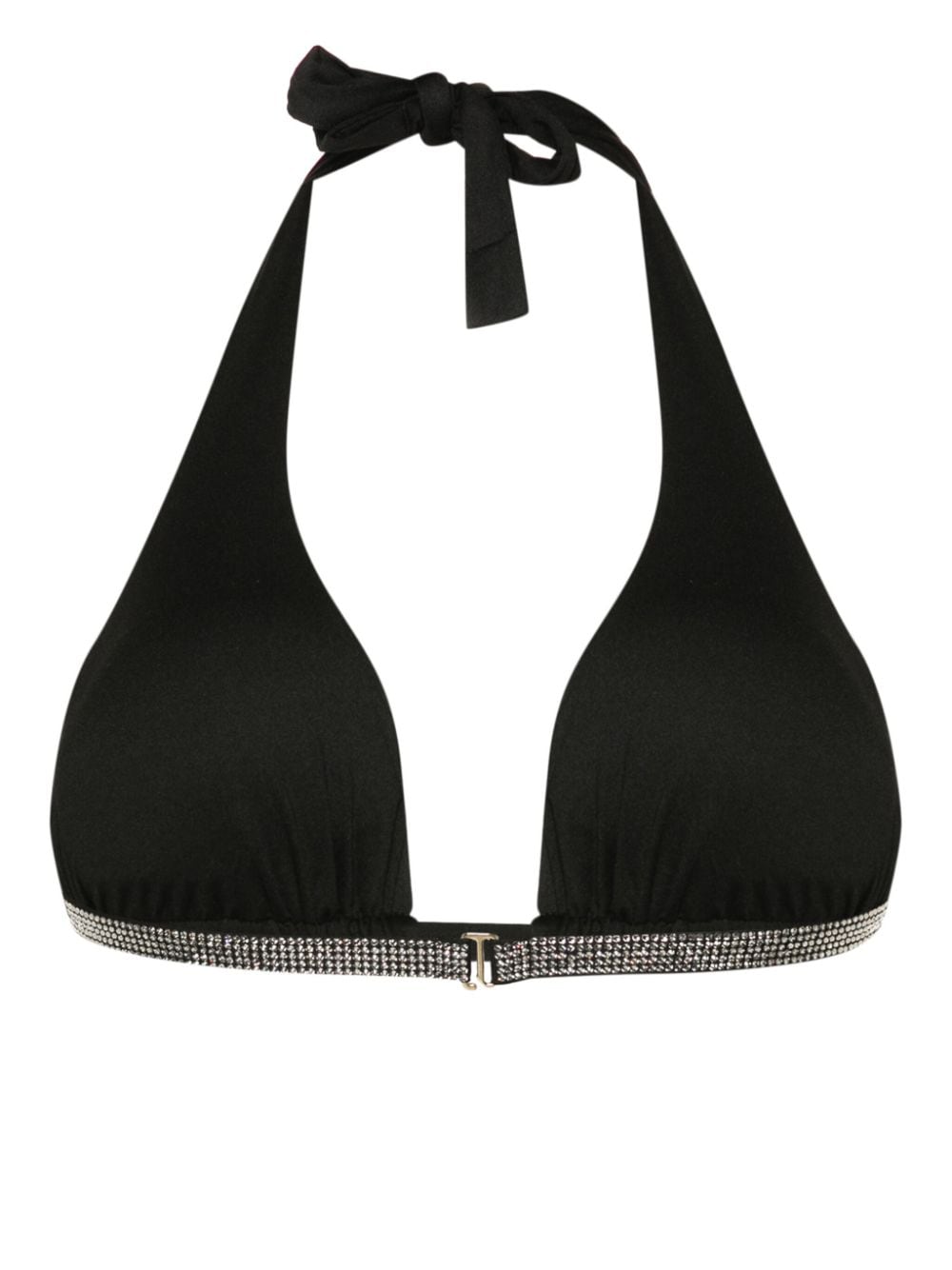 Shop Fisico Crystal-embellished Bikini Top In Black